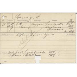 BARING, Ernest (Hawkesbury Diploma of Agriculture (HDA))