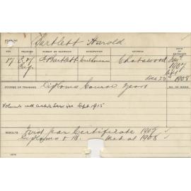 BARTLETT, Harold (Hawkesbury Diploma in Agriculture (HDA))