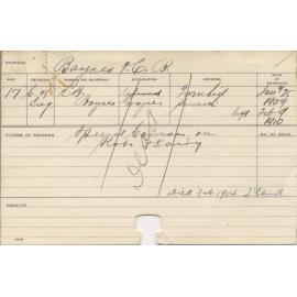 BAYNES, F C B (Special course - Plots & Dairy)