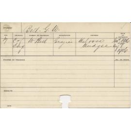 BELL, G W (Course Not Identified)