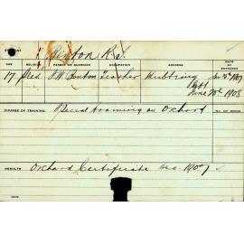 BENTON, Reg J (Certificate - Orchard)