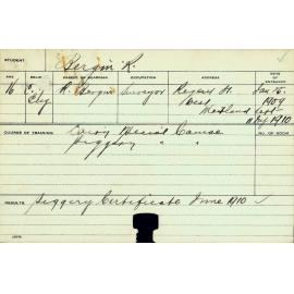 BERGIN, R (Certificate - Dairy & Special Course - Dairy)