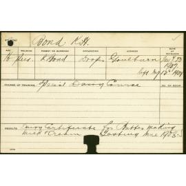 BOND, KH (Special course - Dairy)