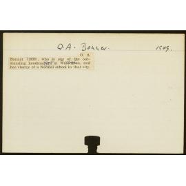 BONNER, OA (Course Not Identified)