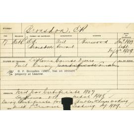 BRONSDEN, EP (Hawkesbury Diploma of Agriculture (HDA) (Burdekin Medal) and Certificate - Dairy)