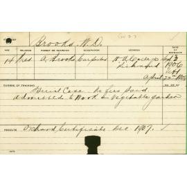 BROOKS, William D (Certificate - Orchard)