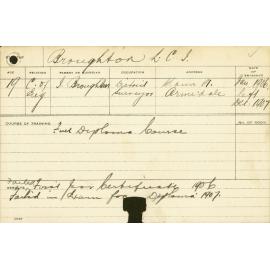 BROUGHTON, Leslie CJ (Hawkesbury Diploma of Agriculture (HDA)(First year certificate only))