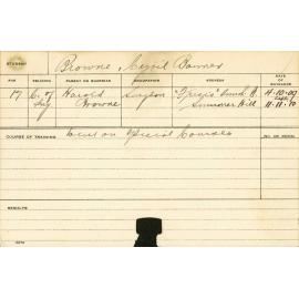 BROWNE, Cyril Banner (Special Courses)