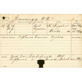 BROWNRIGG, WH (Hawkesbury Diploma of Agriculture (HDA) & Burdekin Medal - 1910)