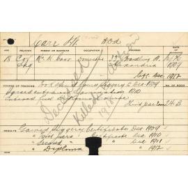 CARR, JW (Hawkesbury Diploma of Agriculture (HDA) & Special Course - Piggery)