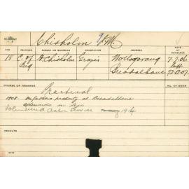 CHISHOLM, Jack M (Practical Course)