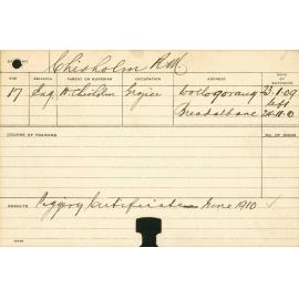 CHISHOLM, Roy Mackellar (Certificate - Piggery)