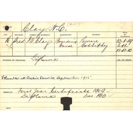 CLAY, Herbert Clay (Hawkesbury Diploma of Agriculture (HDA))