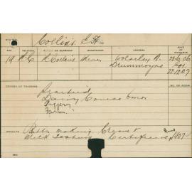 COLLINS, EH (Practical course - Dairy, Piggery & Farm, Certificate - Buttermaking, Cream & Milk testing)