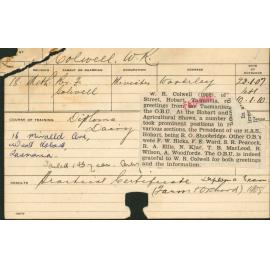 COLWELL, Walter Rudford (Hawkesbury Diploma of Agriculture (HDA))