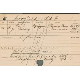 CORFIELD, EA (Certificate - First year & Diploma)