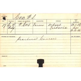 COX, WJ (Practical Courses)