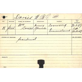 DAVIES, WG (Practical Courses)