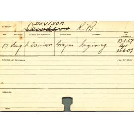 DAVISON, RB (Course Not Identified)