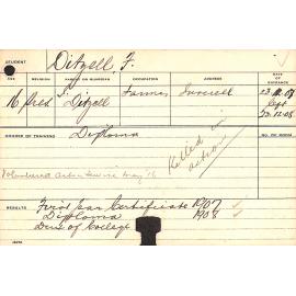 DITZELL, Fred (Hawkesbury Diploma of Agriculture (HDA))