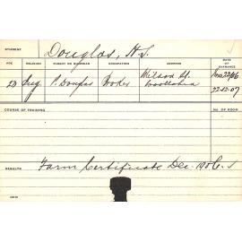 DOUGLAS, HS (Certificate - Farm)