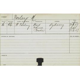 FARLEY, M (Course Not Identified)