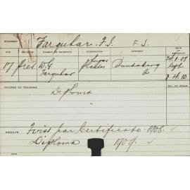 FARQUHAR, FJ (Hawkesbury Diploma of Agriculture (HDA))