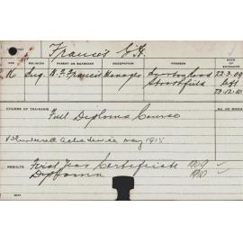 FRANCIS, GH (Hawkesbury Diploma of Agriculture (HDA))