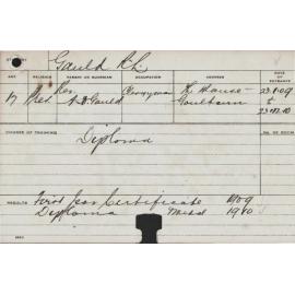 GAULD, RL (Hawkesbury Diploma of Agriculture (HDA))