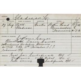 GLADMAN, CE (Diploma Course & Special Dairy Course)