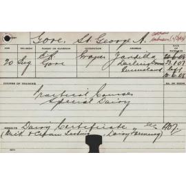 GORE, St George A (Special Course - Dairy & Practical)