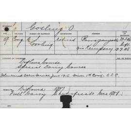 GOSLING, O (Diploma Course & Special Dairy Course)