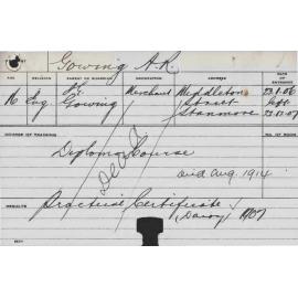 GOWING, AR (Diploma Course & Practical Certificate in Dairy)