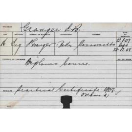 GRANGER, EP (Diploma Course, Practical Orchard Certificate)