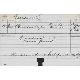 GRIERSON, L (Special Course - Dairy)