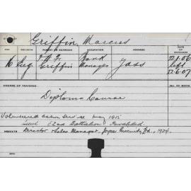 GRIFFIN, Marcus (Diploma Course)