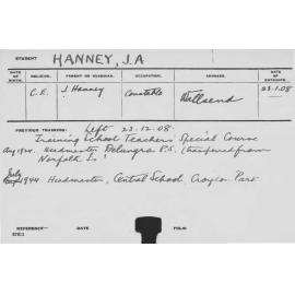 HANNEY, JA (Training School Teacher)