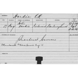 HARDIE, RK (Practical Courses)