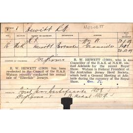 HEWETT, RW (Diploma)