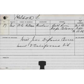 HILSON, Edward (First year diploma course)