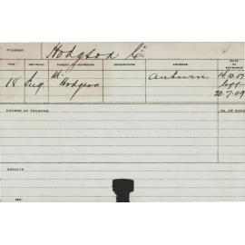 HODGSON, C (Course Not Identified)