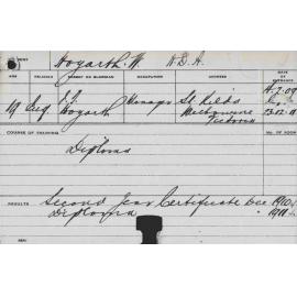 HOGARTH, W (Hawkesbury Diploma of Agriculture (HDA))