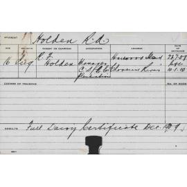 HOLDEN, RA (Certificate - Dairy)