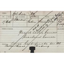 HOLDER, HR (Special Course - Dairy & Practical Courses)