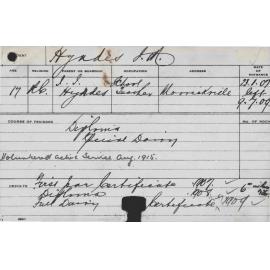 HYNDES, John M (Special Course - Dairy & Diploma)