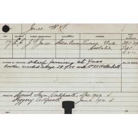 JONES, W (Certificate - Piggery/ Special Course - Farm)