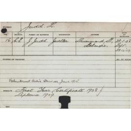 JUDD, Leonard (Certificate - First year/ Diploma)