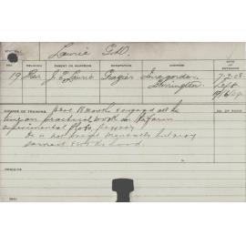 LAURIE, George D (Practical Work on Farm)