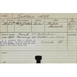 LOCKHEAD, WD (Course Not Identified)