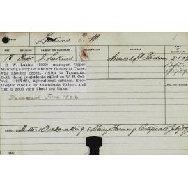 LUKINS, EW (Certificate - Butter, Cheese Making & Dairy Farming)